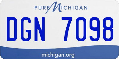MI license plate DGN7098