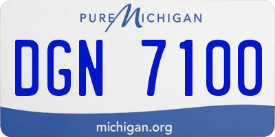 MI license plate DGN7100