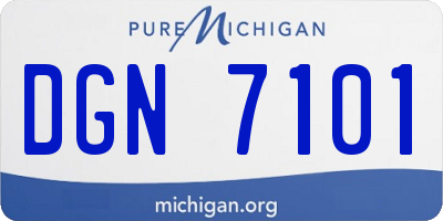 MI license plate DGN7101