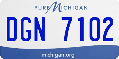 MI license plate DGN7102