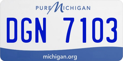MI license plate DGN7103
