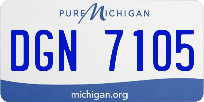 MI license plate DGN7105