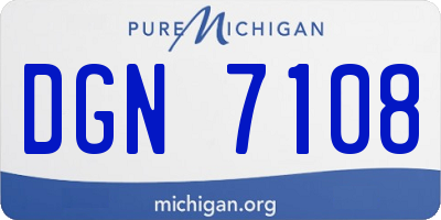 MI license plate DGN7108