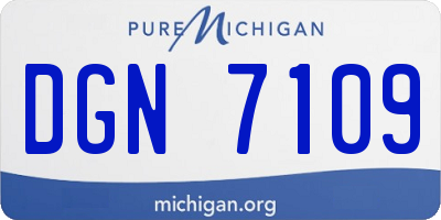 MI license plate DGN7109