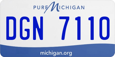 MI license plate DGN7110