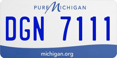 MI license plate DGN7111