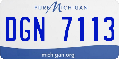 MI license plate DGN7113