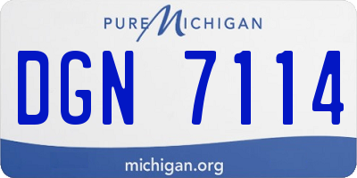 MI license plate DGN7114