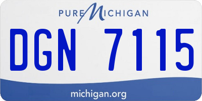 MI license plate DGN7115