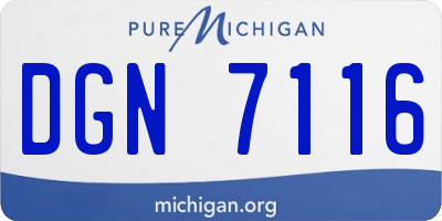 MI license plate DGN7116