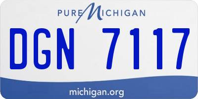 MI license plate DGN7117