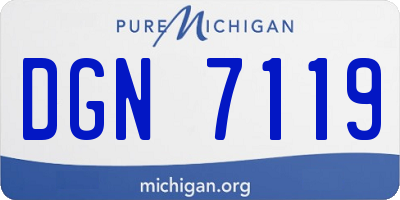 MI license plate DGN7119