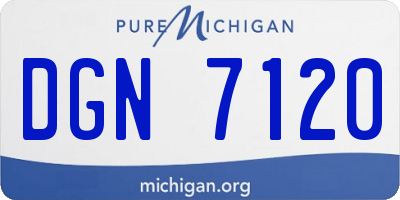 MI license plate DGN7120
