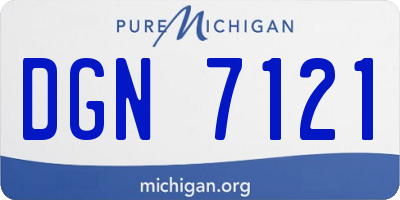MI license plate DGN7121