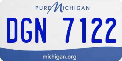 MI license plate DGN7122