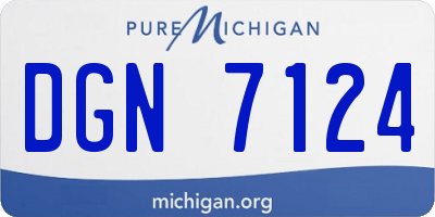 MI license plate DGN7124