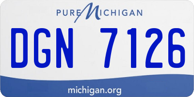 MI license plate DGN7126