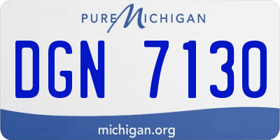 MI license plate DGN7130