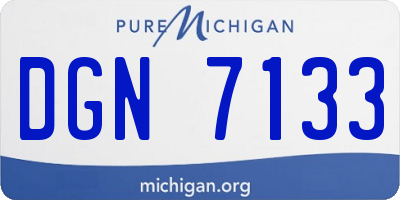 MI license plate DGN7133