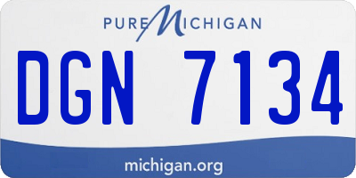 MI license plate DGN7134