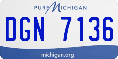 MI license plate DGN7136