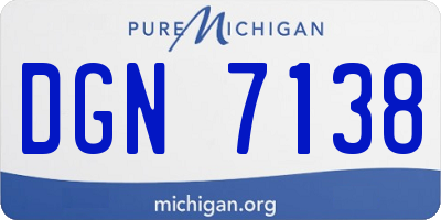 MI license plate DGN7138