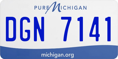 MI license plate DGN7141
