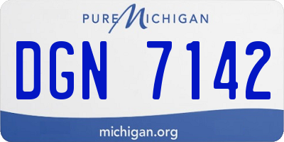 MI license plate DGN7142
