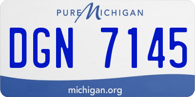 MI license plate DGN7145
