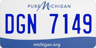 MI license plate DGN7149