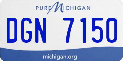 MI license plate DGN7150