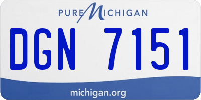 MI license plate DGN7151