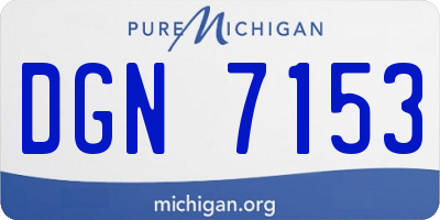 MI license plate DGN7153