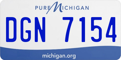 MI license plate DGN7154