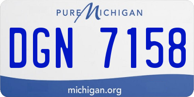 MI license plate DGN7158
