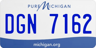 MI license plate DGN7162