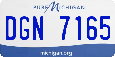 MI license plate DGN7165