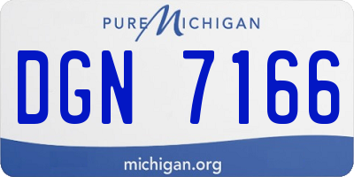 MI license plate DGN7166