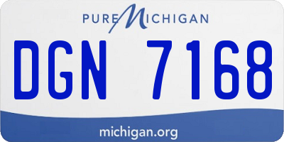 MI license plate DGN7168
