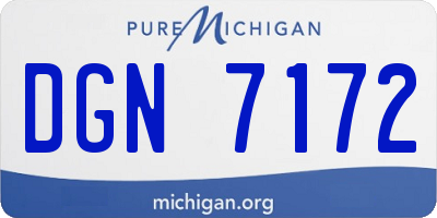 MI license plate DGN7172