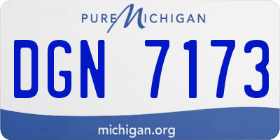 MI license plate DGN7173
