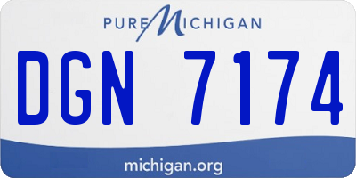 MI license plate DGN7174