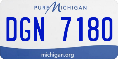 MI license plate DGN7180