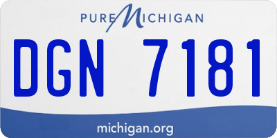 MI license plate DGN7181
