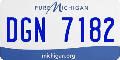 MI license plate DGN7182