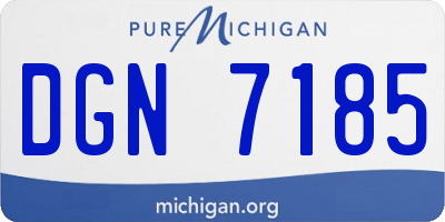 MI license plate DGN7185