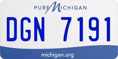 MI license plate DGN7191