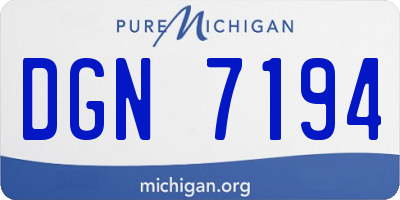 MI license plate DGN7194