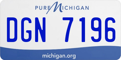 MI license plate DGN7196