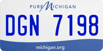 MI license plate DGN7198